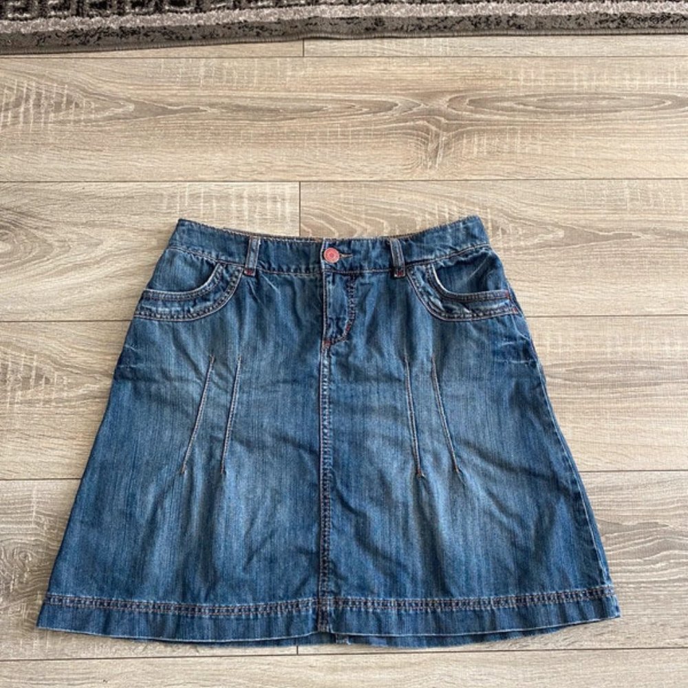 Vintage denim Rock mini jeans skirt 90s cargo text military style gorp grunge bo